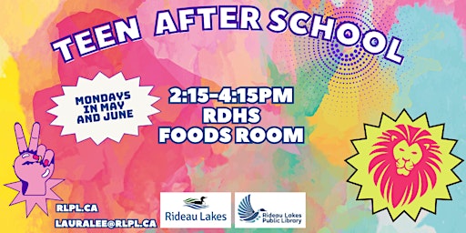 Imagem principal do evento Teen After School at RDHS-SIGN UP USING PARTICIPANT'S NAME PLEASE!