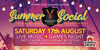 Imagem principal do evento Voodoo Summer Social - Sat August 17th Games Night