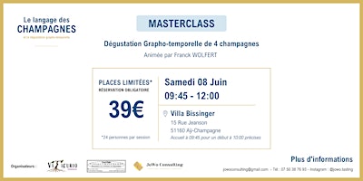 Immagine principale di Masterclass - Dégustation Grapho-temporelle de 4 champagnes Franck Wolfert 