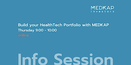 Imagem principal do evento Building your HealthTech Startup Portfolio with MEDKAP
