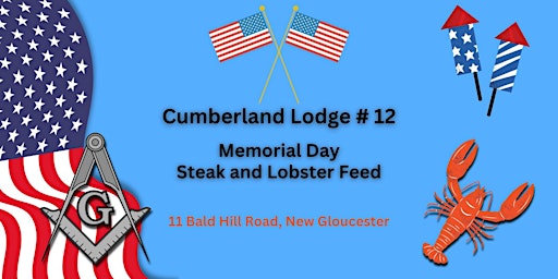 Imagem principal do evento Cumberland Lodge #12 Memorial Day Steak and Lobster Feed