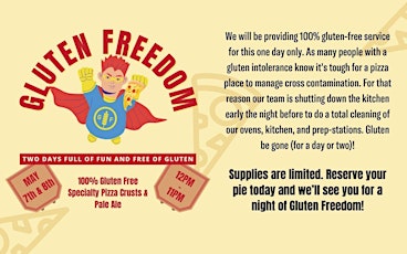 Gluten Freedom:  TWO full days of gluten-free wood-fired pizza and beer!