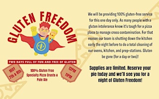 Hauptbild für Gluten Freedom:  TWO full days of gluten-free wood-fired pizza and beer!