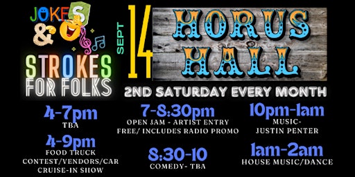 JOKES & STROKES FOR FOLKS - SEPTEMBER 14 HORUS HALL- FT WORTH,TX-RADIOEVENT  primärbild
