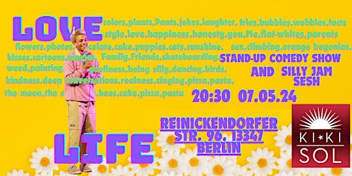 Imagem principal do evento Love Life English stand up comedy and silly jam sesh