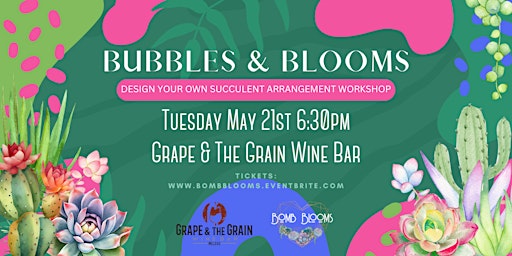 Imagem principal do evento Bubbles & Blooms: Create Your Own Succulent Arrangement Workshop