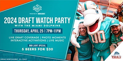 Primaire afbeelding van Draft Watch Party With The Miami Dolphins at PIER 5