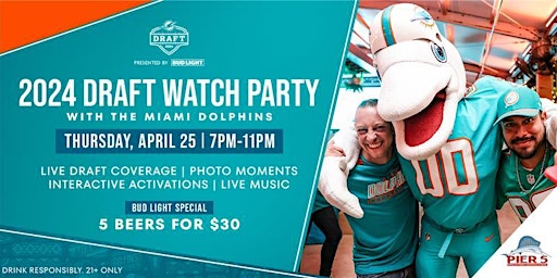 Imagem principal do evento Draft Watch Party With The Miami Dolphins at PIER 5