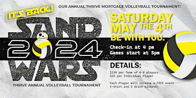 Imagen principal de SAND WARS! Thrive Mortgage Annual Volleyball Tournament