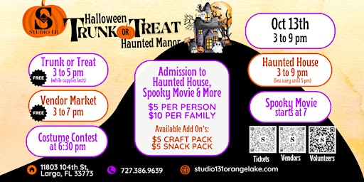 Imagem principal do evento Halloween Trunk or Treat Haunted Manor