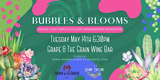 Imagem principal do evento Bubbles & Blooms: Create Your Own Succulent Arrangement Workshop