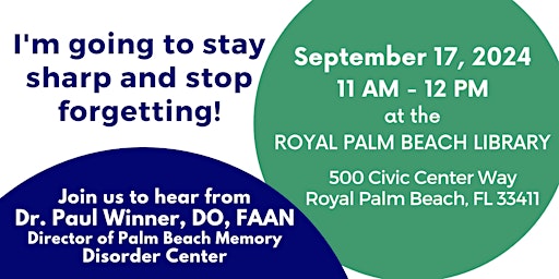 Image principale de New Hope: Learn About Memory Loss - Royal Palm Beach Library