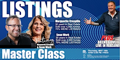 Imagem principal do evento LISTINGS MASTER CLASS - With Superstars Marguerite Crespillo and Sean Work