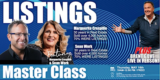 Primaire afbeelding van LISTINGS MASTER CLASS - With Superstars Marguerite Crespillo and Sean Work