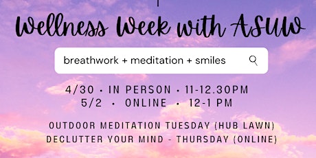 Wellness Week events with SKY and ASUW