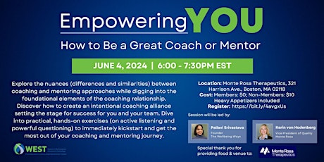Empowering YOU: How to Be a Great Coach or Mentor