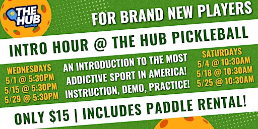 Primaire afbeelding van Intro Hour at The HUB Pickleball