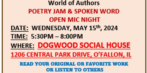 World of Authors Poetry Jam & Spoken Word Open-Mic Night primary image