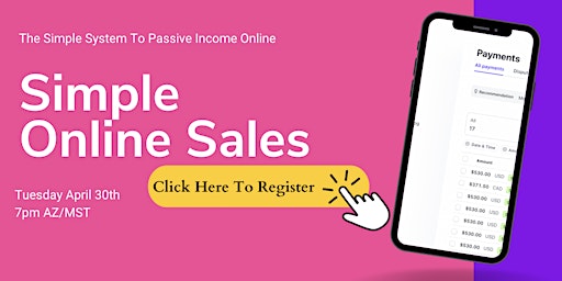 Imagem principal do evento Simple Online Sales To Making Passive Income Online