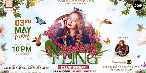 Image principale de SPRING FLING THEME PARTY | 2024 | WITH TOPEND DJ AT SAMBUCA 360