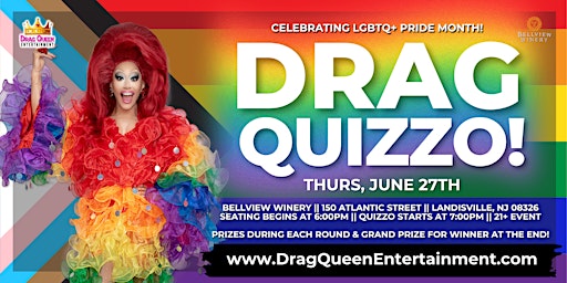 Imagem principal do evento PRIDE Month Drag Quizzo at Bellview Winery!