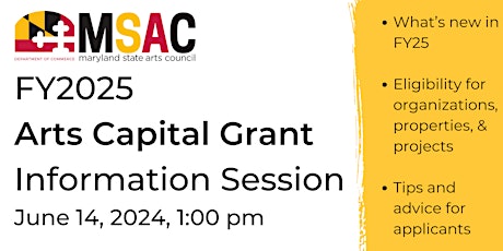 FY25 Arts Capital Grant Info Session
