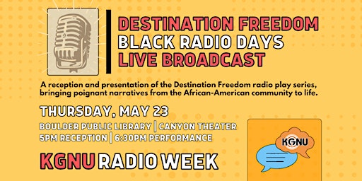 Primaire afbeelding van Destination Freedom: Black Radio Days Live Radio Play and Broadcast
