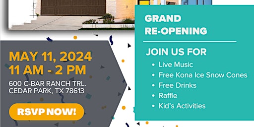 REALTORS! - You're Invited - Cross Creek Grand Re-Opening in Cedar Park! primary image