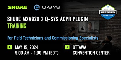 Hauptbild für Shure MXA920 X Q-SYS ACPR Plugin Training