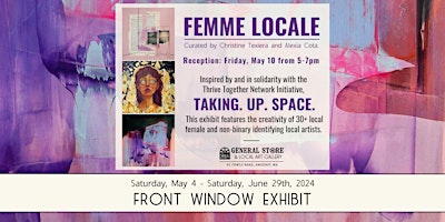 Imagem principal do evento Front Window Gallery Exhibit: Femme Locale