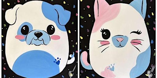 Imagem principal do evento Adorable Cat and Dog - Paint and Sip by Classpop!™