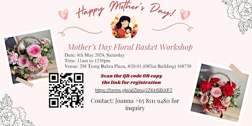 Imagem principal do evento Mother's Day Floral Basket Workshop (Hands-On)