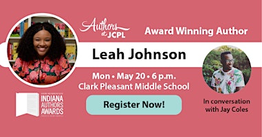 Image principale de Authors at JCPL presents Leah Johnson