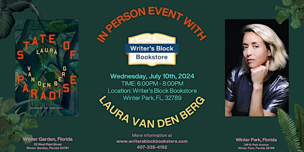In Person Event with Author Laura van den Berg