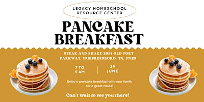 Primaire afbeelding van LHRC Pancake Breakfast and Fundraiser