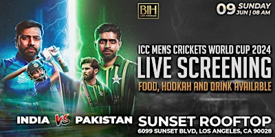 India Vs Pakistan World Cup T20 live Screening @SunsetRooftop LA June 9th primary image