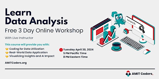 Free 3 Day Online Introduction Workshop on Data Analysis primary image