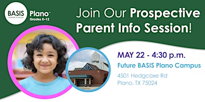 Imagem principal do evento Prospective Parent Info Session - BASIS Plano