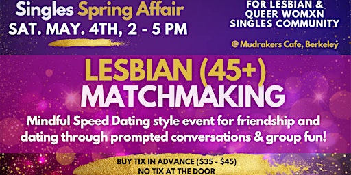 Imagem principal do evento Lesbian Singles Matchmaking - The Spring Affair
