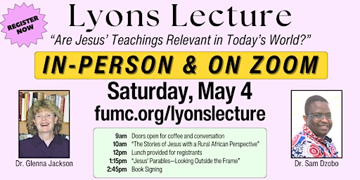 Lyons Lecture 2024 with Dr. Glenna Jackson and Dr. Sam Dzobo primary image