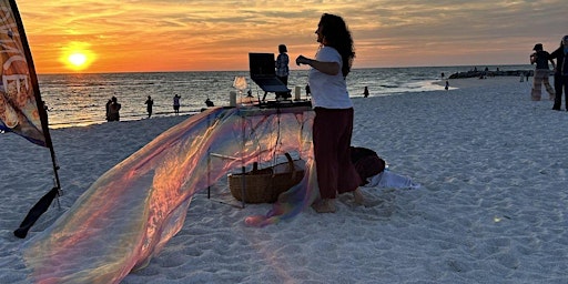 Silent Disco new moon ecstatic dance at sunset on south lido beach with dj kat