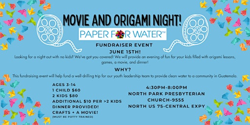 Imagem principal do evento Movie and Origami Night (Parents Night Out)