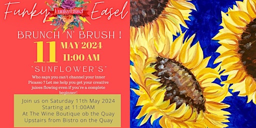 Imagem principal do evento The Funky Easel Sip & Paint Party: Brunch 'N'Brush