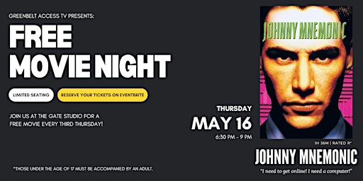 Imagem principal do evento Movie Night: Johnny Mnemonic