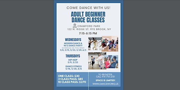 Dance Works FUN Beginner Classes for Adults