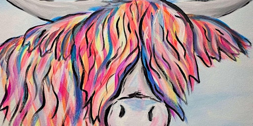 Imagem principal do evento Eclectic Highland Cow - Paint and Sip by Classpop!™