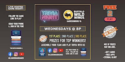 Trivia Night | Buffalo Wild Wings Harrisonburg VA WED 8p @LeaderboardGames primary image