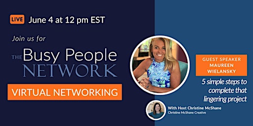 Primaire afbeelding van Virtual Networking - June 4 at 12pm ET   (11am CST and 9am PST)