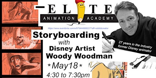 Imagem principal do evento Storyboarding Workshop with former Disney Animator Woody Woodman