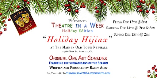Imagem principal do evento Theatre in a Week: The Holiday Edition presented by Theatre in a Week